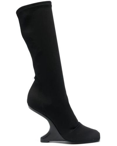 Rick Owens Elegante bota cantilever 11 mid calf - negro neo
