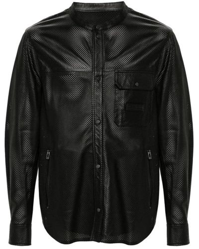 Emporio Armani Leather Jackets - Black