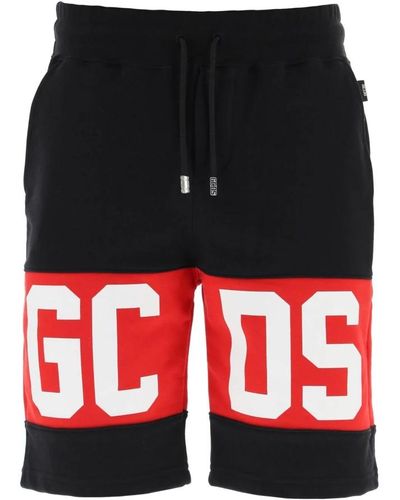 Gcds Sweatshorts con bande logo - Rosso