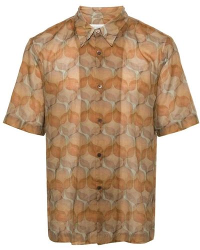 Dries Van Noten Short Sleeve Shirts - Brown