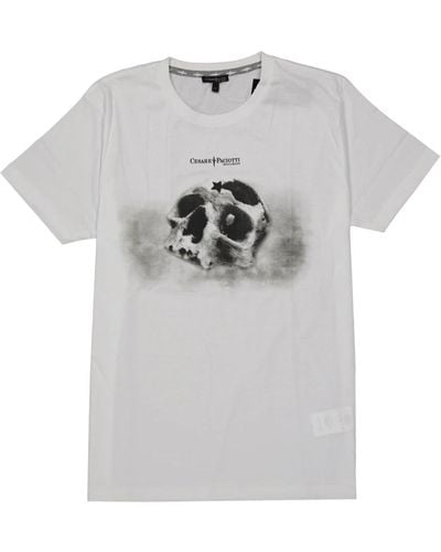 Cesare Paciotti T-shirt in cotone con dettaglio stampato - Grigio