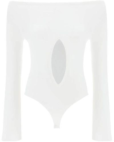 Courreges Courreges jersey body with cut out - Bianco