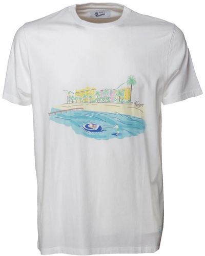 Roy Rogers T-shirt in cotone con stampa paesaggio - Blu