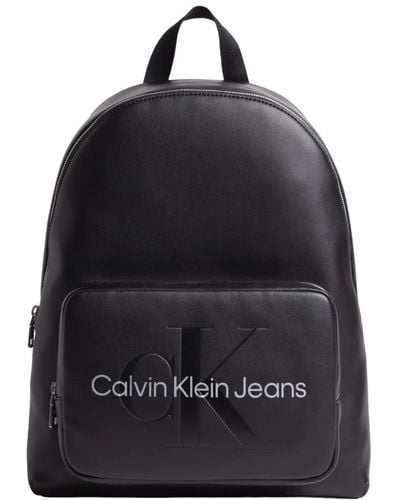 Calvin Klein Moderner rucksack aus kunstleder - Schwarz