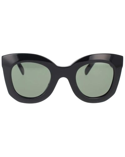 Celine Geometrische sonnenbrille mit grünen gläsern - Braun