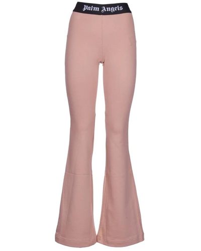 Palm Angels Sweatpants mit ausgestelltem bein und logo - Pink