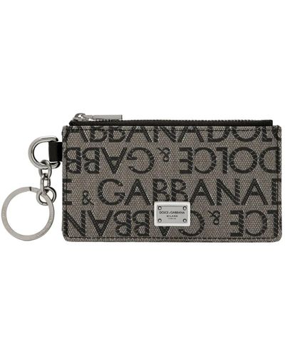 Dolce & Gabbana Logo geldbörse mit reißverschluss aus leder - Schwarz