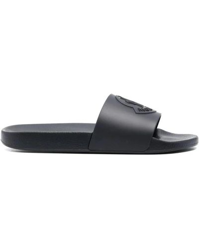 Moncler Blaue gummi basile slides