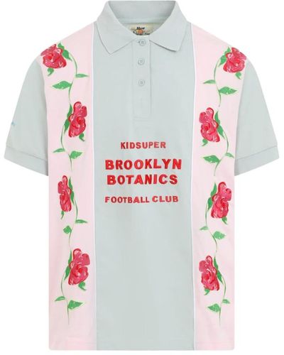 Kidsuper Botanics fußballtrikot t-shirt in pink - Weiß