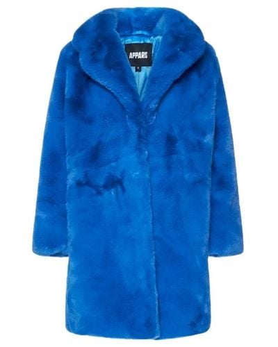 Apparis Jackets > faux fur & shearling jackets - Bleu