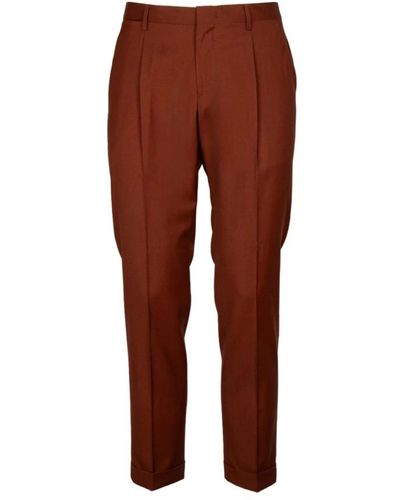 BRIGLIA Slim-Fit Trousers - Brown