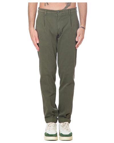 BRIGLIA Pantalones de algodón plisados - Verde