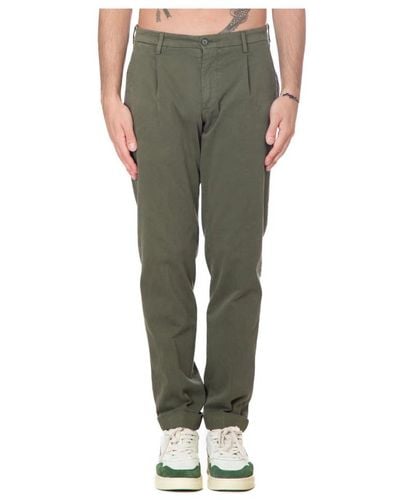 BRIGLIA Pantaloni in cotone plissettati - Verde