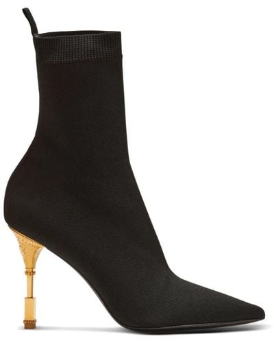 Balmain Knit Moneta Ankle Boots 95 - Black