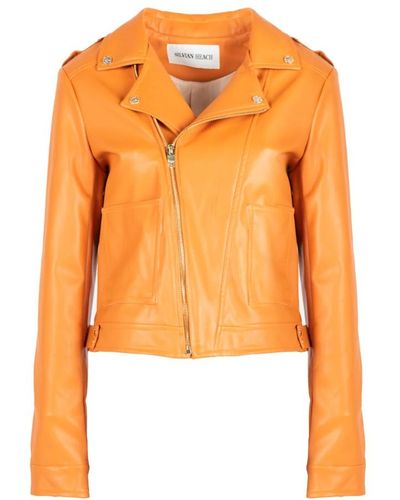 Silvian Heach Denim chaqueta de cuero - Naranja