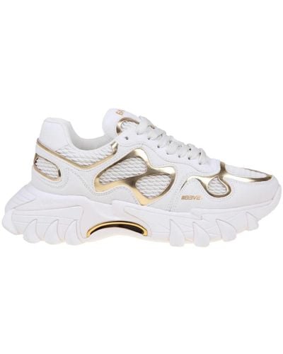 Balmain Sneakers in pelle bianche/oro - Bianco