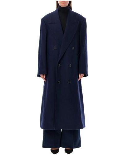 Ami Paris Double-Breasted Coats - Blue