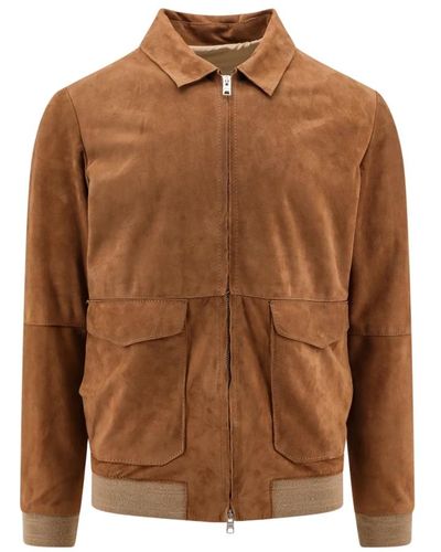 DFOUR® Jackets > leather jackets - Marron