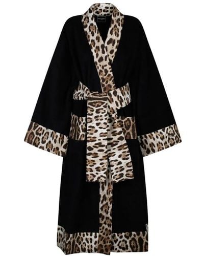 Dolce & Gabbana Bademantel mit leopardenmuster - Schwarz