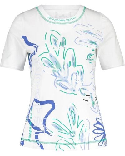 Sportalm T-shirt mit floralem print - Blau