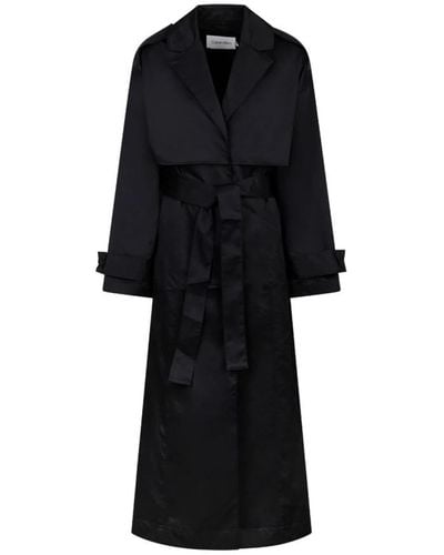Calvin Klein Trench Coats - Black