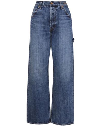 Chloé Jeans mit Vintage-Waschung und weitem Bein - Blau