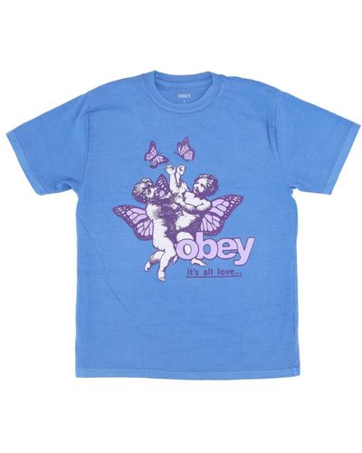 Obey Liebe pigmentwahl azure t-shirt - Blau