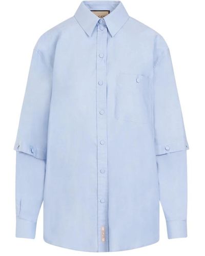 Gucci Blaues oxford hemd bekleidung