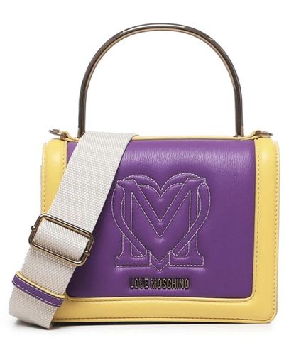 Love Moschino Stilvolle mini schultertasche lila gelb