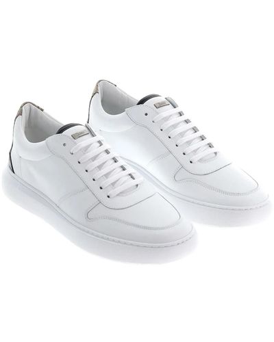 Herno Sneakers in pelle bianca con monogramma e tacco rimovibile - Bianco