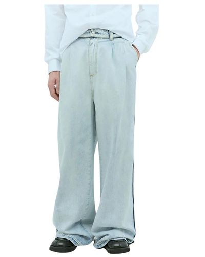 Maison Margiela Jeans in denim giapponese con profili a contrasto - Blu