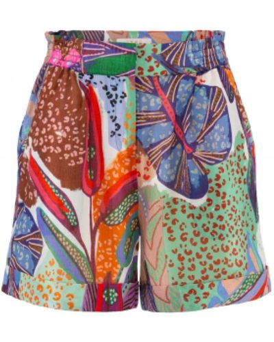 Ivi Shorts de algodón estampado jungle casual - Multicolor