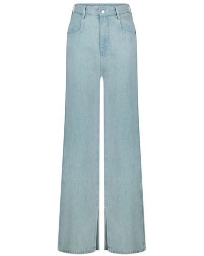 Homage Flowy wide leg jeans mit schlitzen - Blau