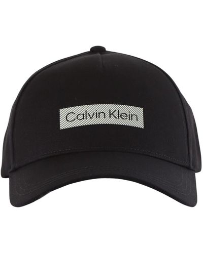 Calvin Klein Baumwoll logo print cap - Schwarz