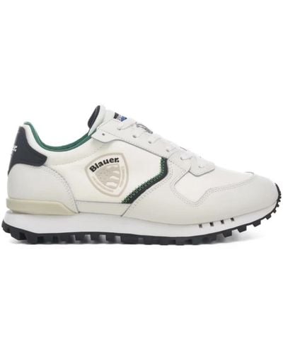 Blauer Sneakers verdi stile retro - Bianco