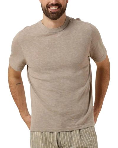 SELECTED Polo & t-shirt leinen tee,grünes leinenstrick-t-shirt - Grau