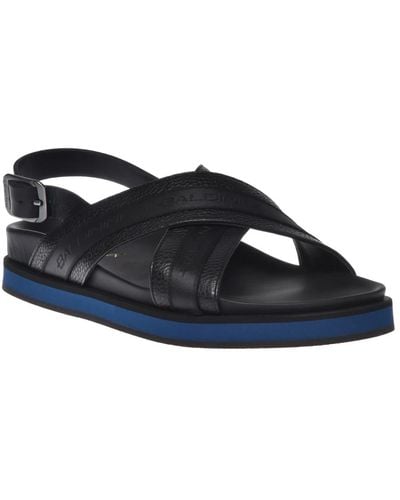 Baldinini Sandal in black tumbled leather - Blau