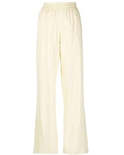 Golden Goose Pantaloni larghi in lino giallo pastello - Neutro