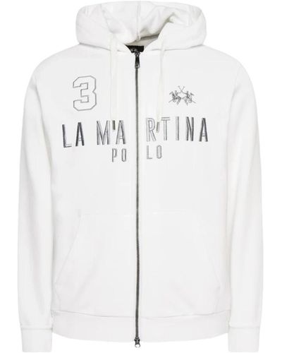 La Martina Zip sweatshirt frühjahr/sommer kollektion 2024 - Weiß
