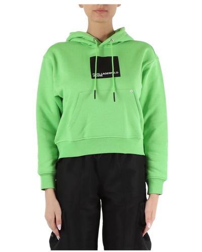 Karl Lagerfeld Baumwoll-hoodie mit kängurutasche - Grün