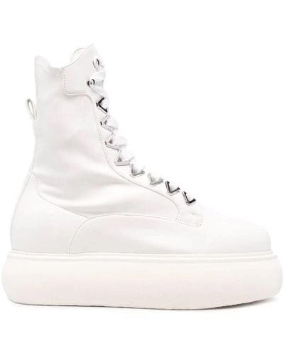 The Attico Lace-Up Boots - White