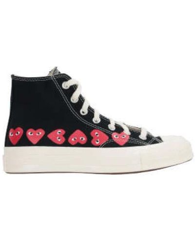 COMME DES GARÇONS PLAY Sneakers alte nere con stampa a cuore - Nero