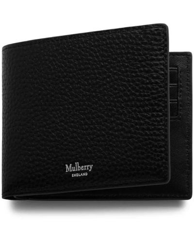 Mulberry Card Wallet Natural Grain Leather - Zwart