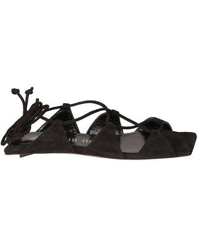 The Attico Flat Sandals - Black