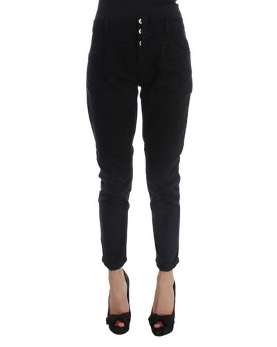 CoSTUME NATIONAL Disfraz national national black cotton slim fit jeans recortados - Negro