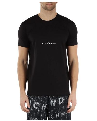 RICHMOND T-shirt in cotone con scritta logo - Nero