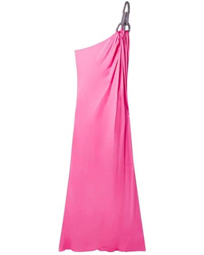 Stella McCartney Rosa satinkleid mit kristallverzierung - Pink