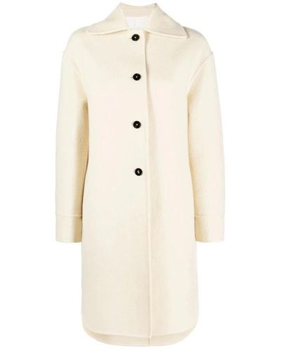 Jil Sander Single-Breasted Coats - Natural