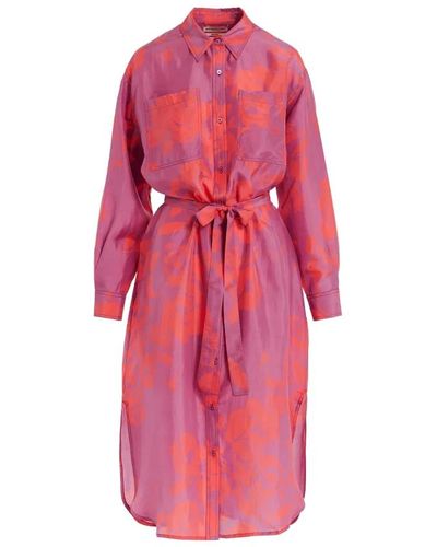 Essentiel Antwerp Vestido camisa seda Glove Silk - Rosa