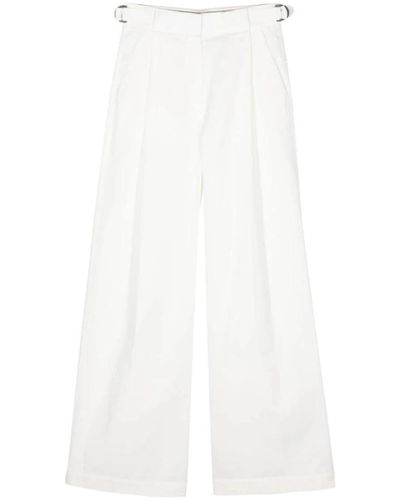 Emporio Armani Pantalones blancos de talle alto y pierna ancha